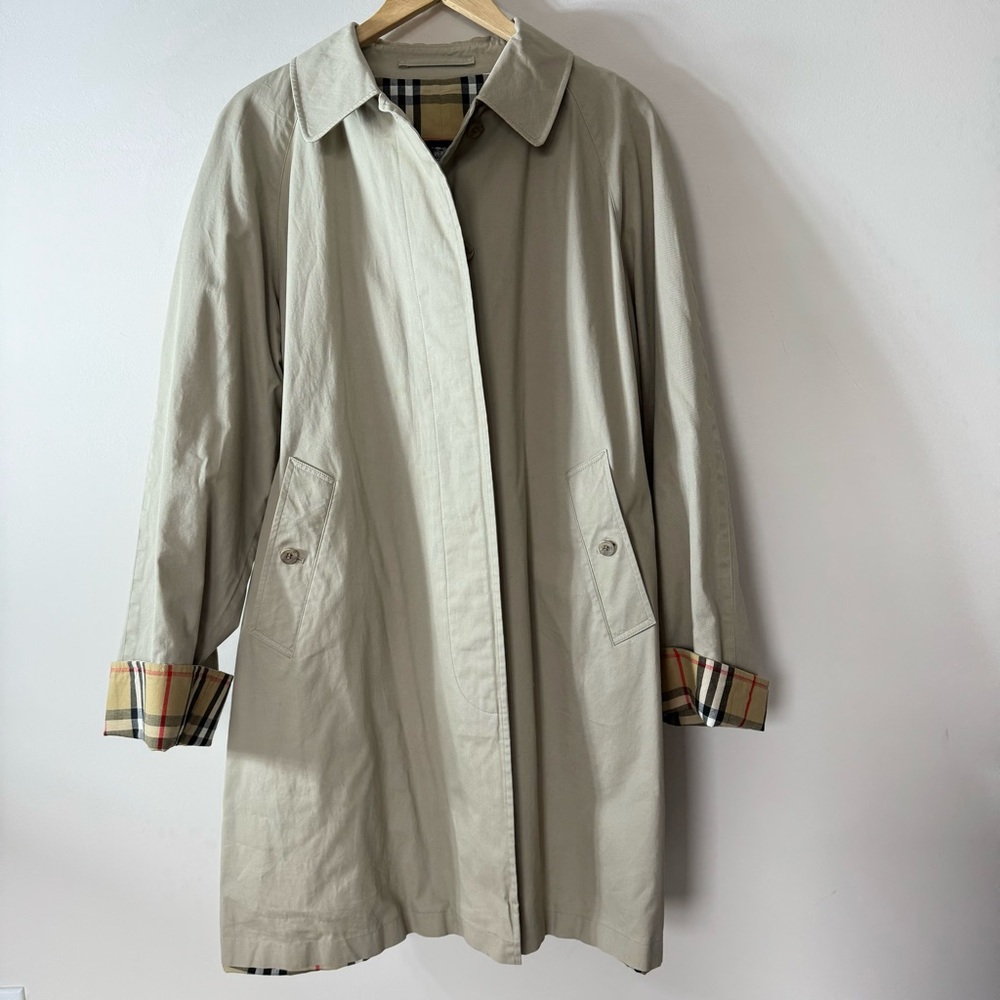 Burberry Beige Trench Coat with Signature Nova Check Trim
